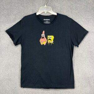Nickelodeon Spongebob Patrick Graphic T Shirt Large Black Cartoon Tee